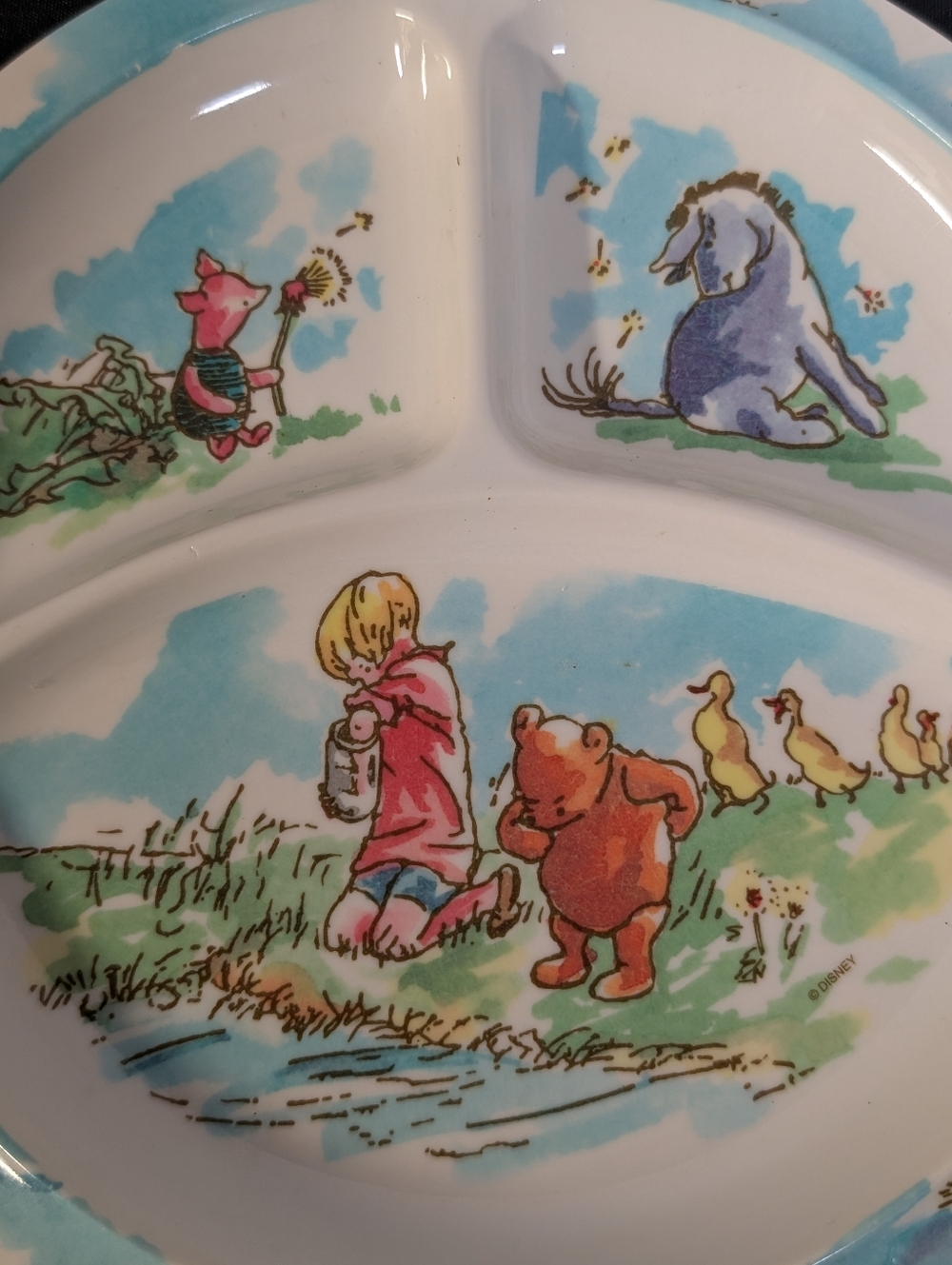 Vintage Classic Winnie the Pooh & Friends  divided plate and bowl set lot of 2 - Picture 11 of 11